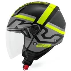 Casco Demi-Jet Kappa KV28R Evo Join Nero Titanio Giallo