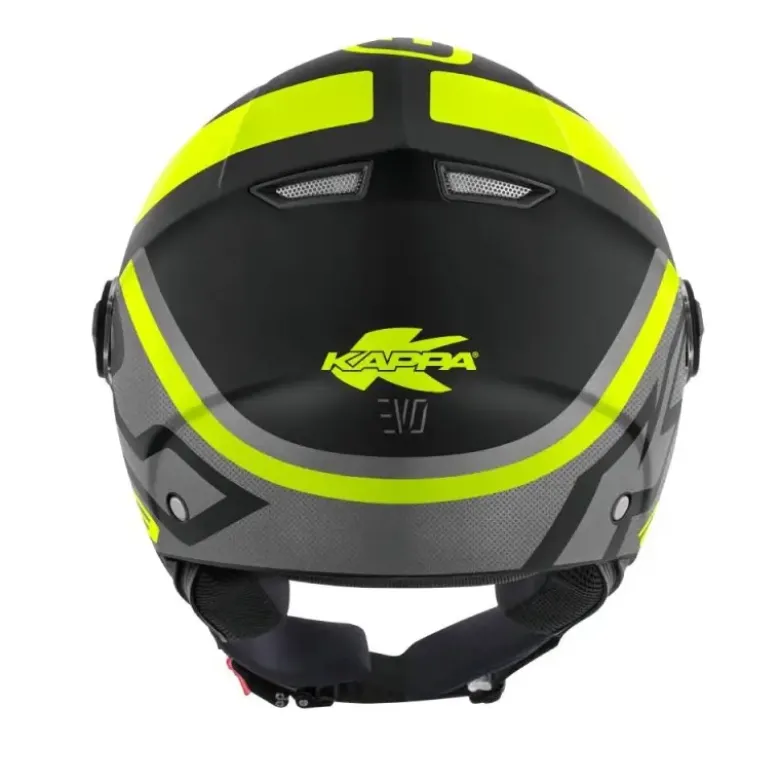 Casco Demi-Jet Kappa KV28R Evo Join Nero Titanio Giallo