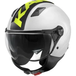 Casco Demi-Jet Kappa KV57 Striker Bianco Nero Giallo