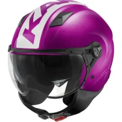 Casco Demi-Jet Kappa KV57 Striker Viola Lucido Bianco