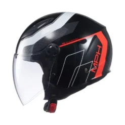 Casco Demi Jet MPH Star Street Nero Rosso Bianco