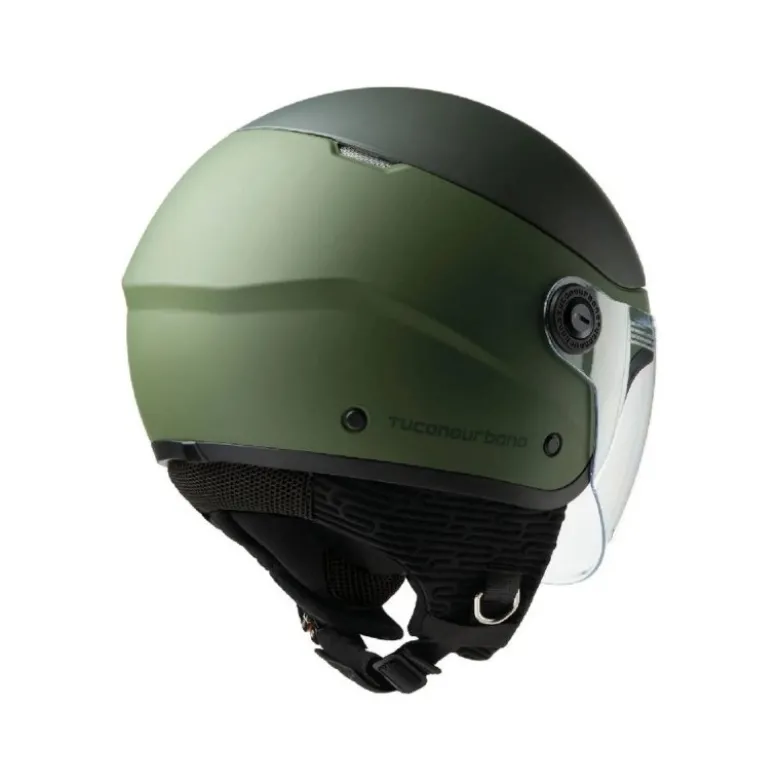 Casco Demi-jet Tucano Urbano El'Pop Verde Militare Opaco