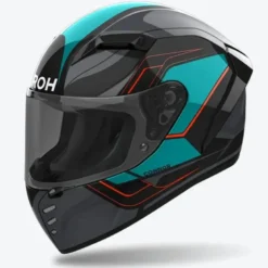 Casco Integrale Airoh Connor CND90 Dunk Grigio Turchese Lucido