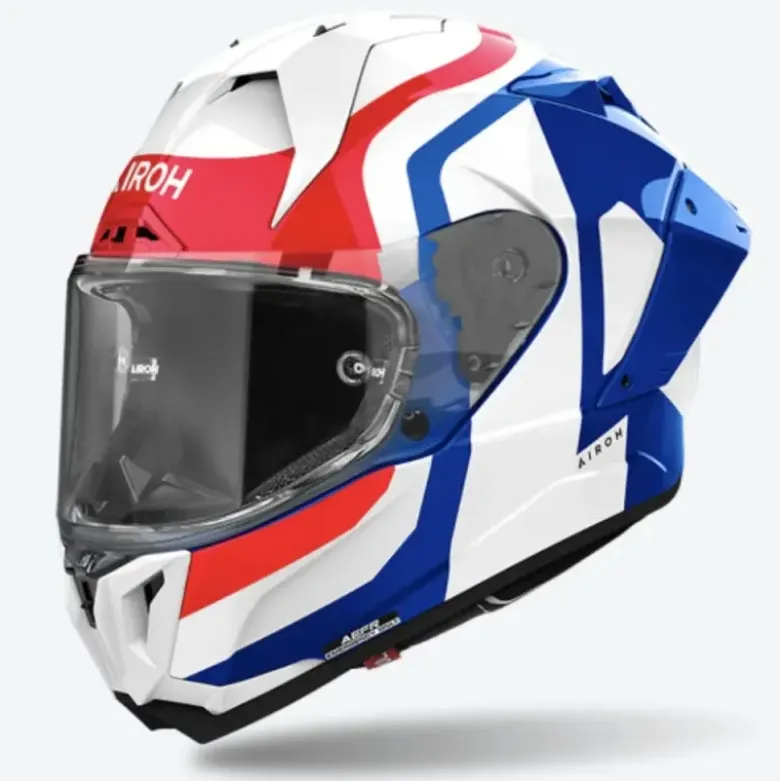Casco Integrale Airoh Gp800 Competition Blu Rosso Lucido