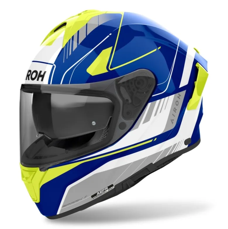 Casco Integrale Airoh Spark 2 Chrono Blu Giallo Lucido