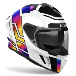 Casco Integrale Airoh Spark 2 Lively Rainbow Bianco Rosso Nero Lucido