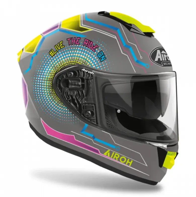 Casco Integrale Airoh St.501 Power Grigio Opaco Giallo