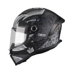 Casco Integrale Bambino Mt Helmets Ff126 Stinger 2 B2 Tagger Nero Grigio Opaco