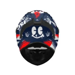 Casco Integrale Bambino Mt Helmets Ff126 Stinger 2 C17 Rocket Blu Bianco Rosso Opaco