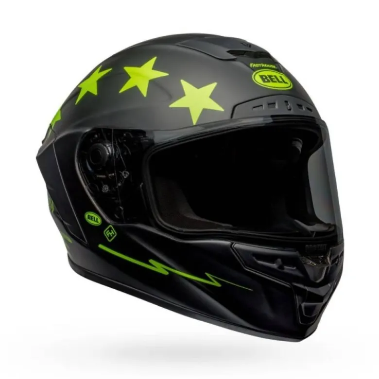 Casco Integrale Bell Star DLX Mips Fasthouse Victory Circle Nero Giallo Alta Visibilità Opaco