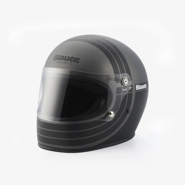 Casco Integrale Blauer 80s Titanio Nero Opaco