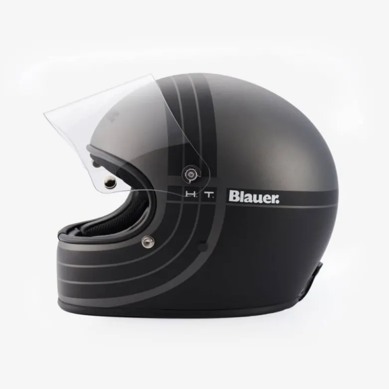 Casco Integrale Blauer 80s Titanio Nero Opaco