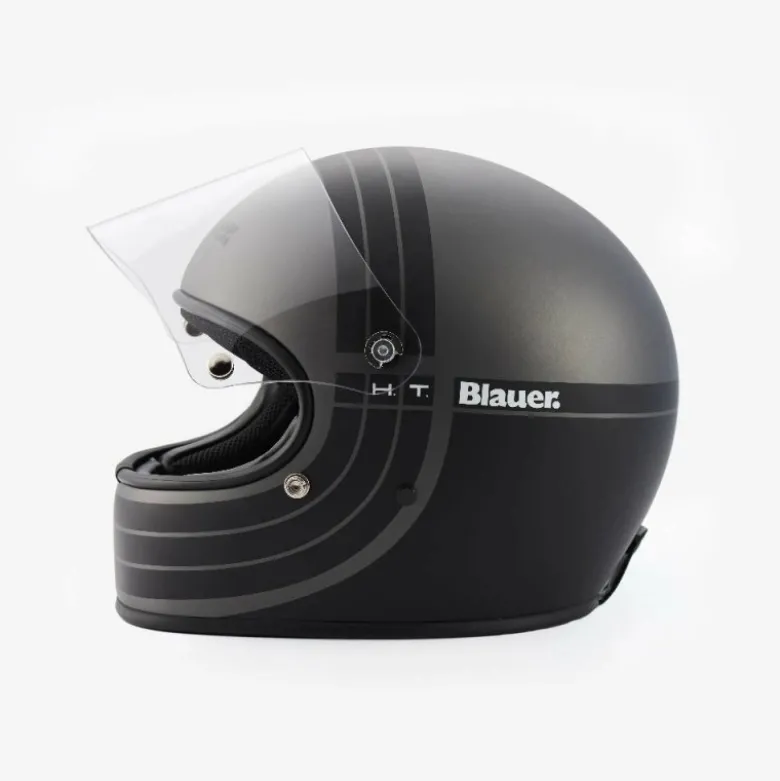 Casco Integrale Blauer 80s Titanio Nero Opaco ECE22-06