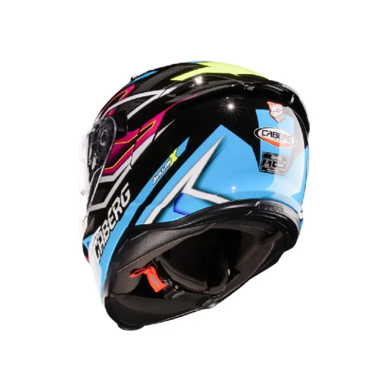 Casco Integrale Caberg Avalon X Brama Nero Azzurro Giallo Fluo Fuchsia