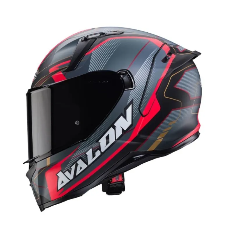 Casco Integrale Caberg Avalon X Optic Nero Opaco Grigio Rosso