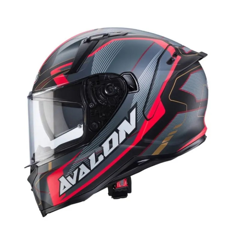 Casco Integrale Caberg Avalon X Optic Nero Opaco Grigio Rosso