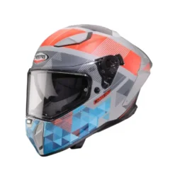 Casco Integrale Caberg Drift Evo II Prism Grigio Rosso Fluo Blu Opaco