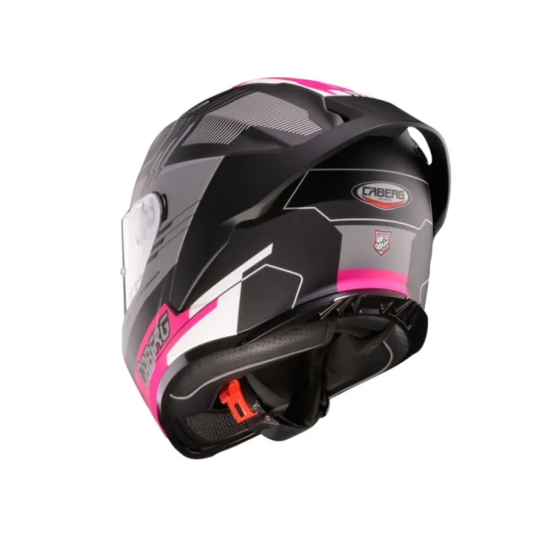 Casco Integrale Caberg Roxter Colt Nero Opaco Fucsia Bianco
