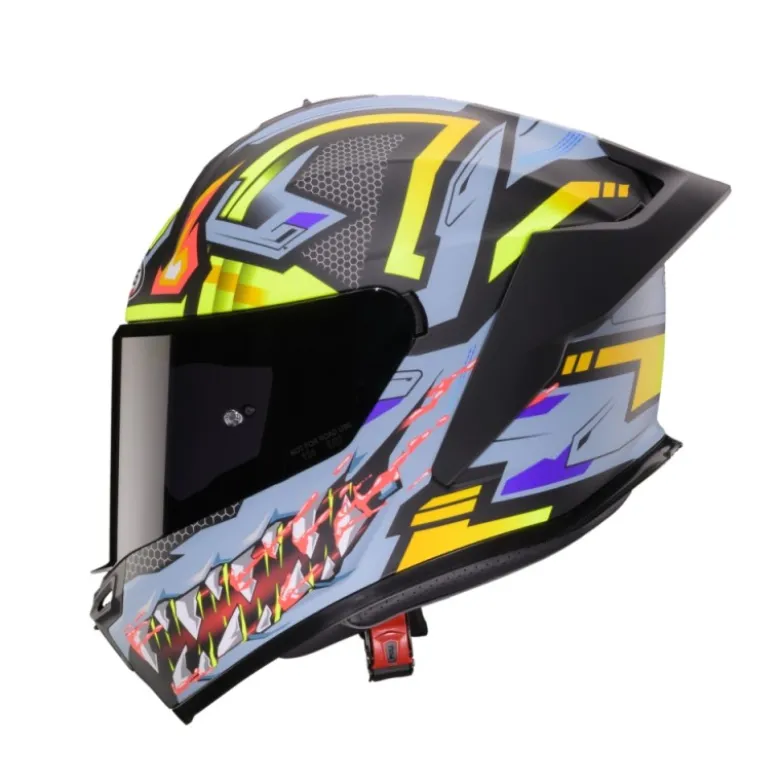 Casco Integrale Caberg Roxter Hunter Nero Opaco Grigio Giallo Fluo
