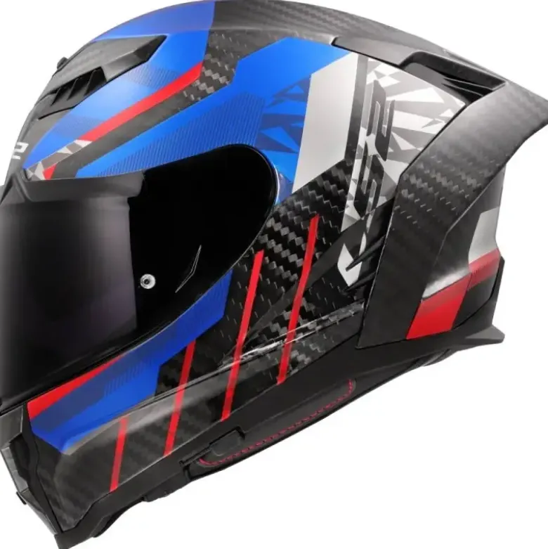 Casco Integrale Carbonio LS2 FF807 Dragon Trax Blu Rosso