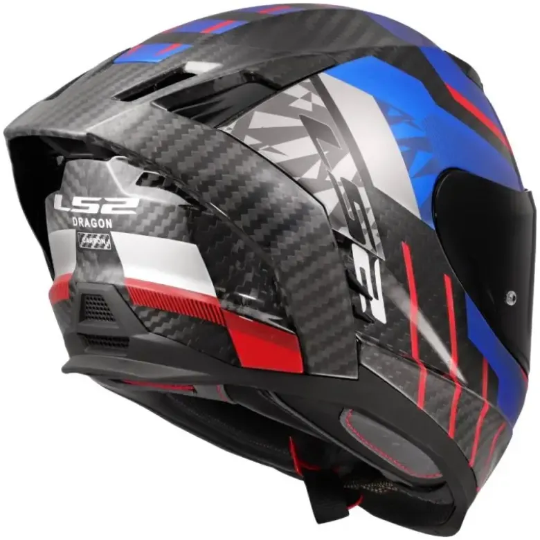 Casco Integrale Carbonio LS2 FF807 Dragon Trax Blu Rosso