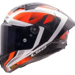 Casco Integrale Carbonio LS2 FF805 Thunder C Gp Aero Raute Bianco Rosso