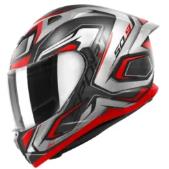 Casco Integrale Givi 50.9 Atomic Nero Opaco Argento Rosso