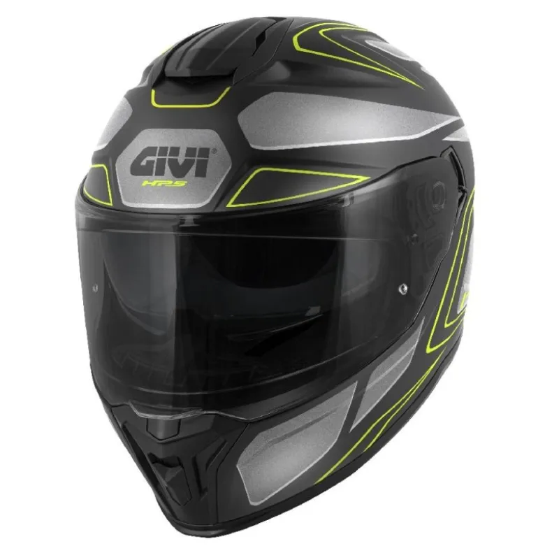 Casco Integrale Givi 55.1 Zephir Nero Silver Titanio Giallo Fluo