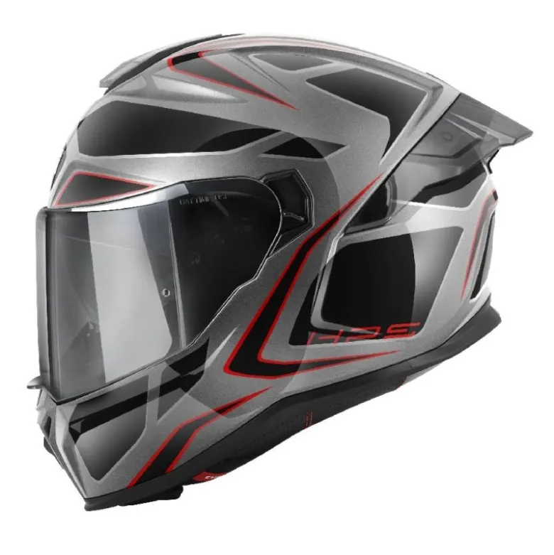 Casco Integrale Givi 55.1 Zephir Titanio Nero Silver Rosso
