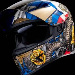 Casco Integrale Icon Airframe Pro Tejas Libre Giallo Blu