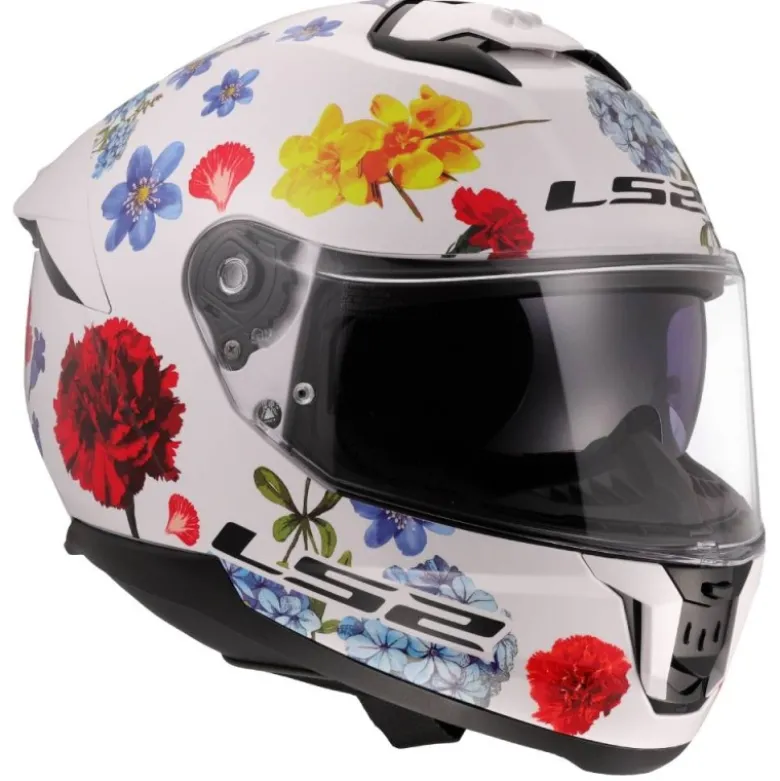 Casco Integrale Ls2 FF808 Stream II Flowers Bianco