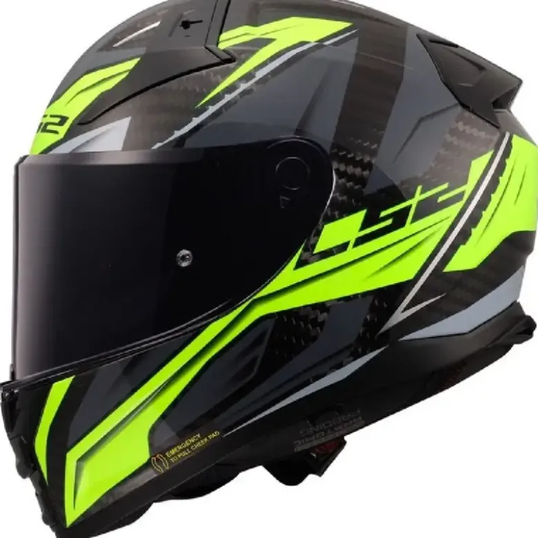 Casco Integrale Ls2 FF811 Vector II Carbon Savage Giallo Nero Lucido