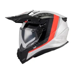 Casco Integrale Mt Helmets  Hs218Sv Track Sv A15 Nomad Bianco Nero Arancione Lucido