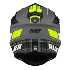 Casco Integrale Mt Helmets Mx802B Falcon S C2 Ruler Grigio Giallo Fluo Opaco