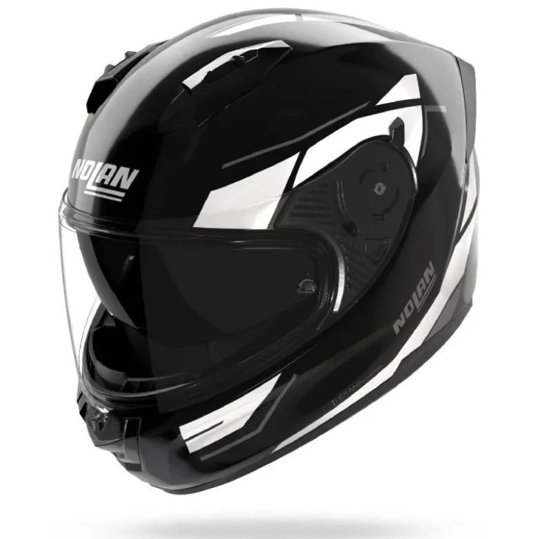 Casco Integrale Nolan N60-6 Sincrono 353 Nero Bianco Lucido