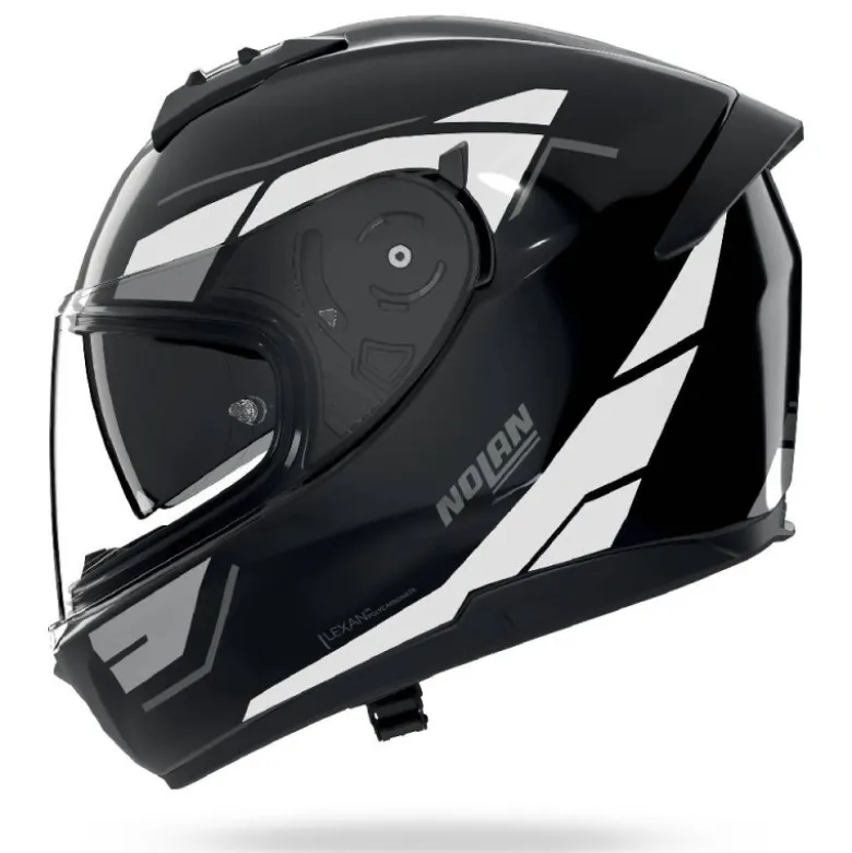 Casco Integrale Nolan N60-6 Sincrono 353 Nero Bianco Lucido