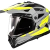Casco Integrale On-Off Touring Ls2 MX702 Pioneer II Namib Grigio Opaco H-V Giallo