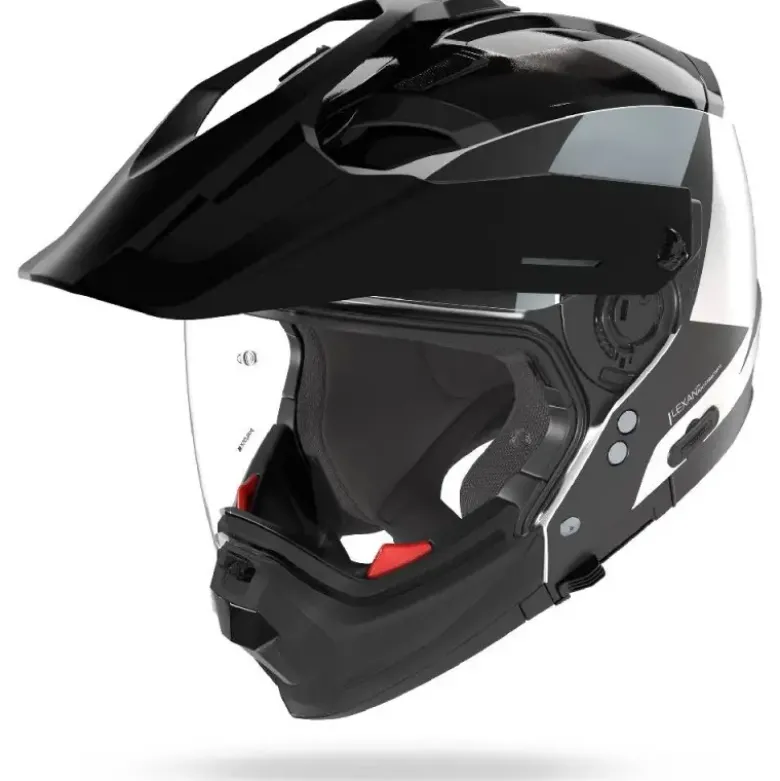 Casco Integrale On-Off Tourning Nolan N70-2 X 06 Turbine 349 Bianco Nero Grigio Lucido