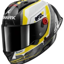 Casco Integrale Shark Aeron-Gp Carbon Replica Raul Fernandez Signature Bianco Giallo