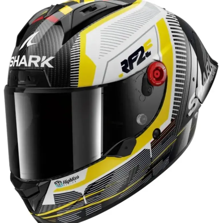 Casco Integrale Shark Aeron-Gp Carbon Replica Raul Fernandez Signature Bianco Giallo