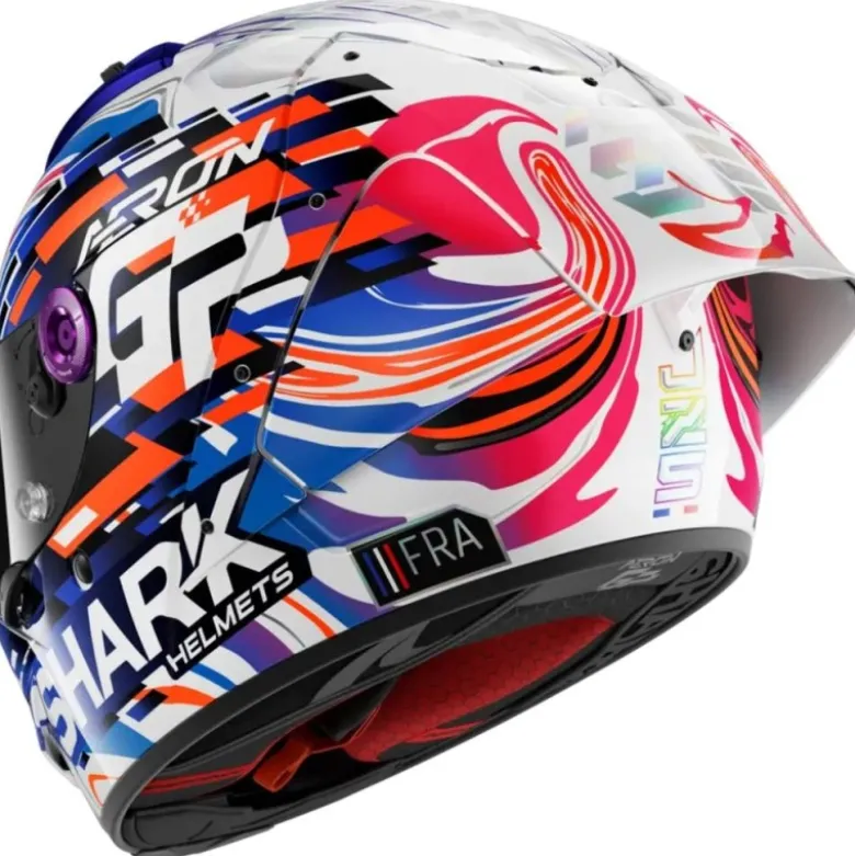 Casco Integrale Shark Aeron-Gp Carbon Replica Zarco Gp De France Viola Blu