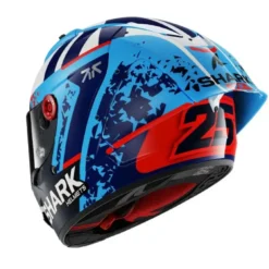 Casco Integrale Shark Aeron-Gp Fim Racing -1 Replica Raul Fernandez Blu Bianco Lucido