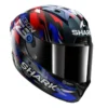 Casco Integrale Shark Aeron-Gp Fim Racing -1 Replica Zarco Gp De France Carbon Blu Cromato Lucido