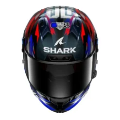 Casco Integrale Shark Aeron-Gp Fim Racing -1 Replica Zarco Gp De France Carbon Blu Cromato Lucido