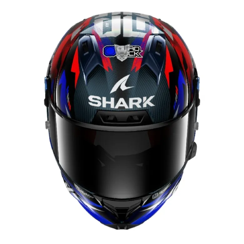 Casco Integrale Shark Aeron-Gp Fim Racing -1 Replica Zarco Gp De France Carbon Blu Cromato Lucido