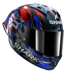 Casco Integrale Shark Aeron-Gp Fim Racing -1 Replica Zarco Victory 2025 Carbon Blu Cromato Lucido