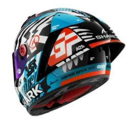 Casco Integrale Shark Aeron-Gp Fim Racing -2 Speed-Fancy Carbon Bianco Blu Lucido
