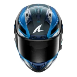 Casco Integrale Shark Aeron Mekarium Carbon Blu Silver Lucido