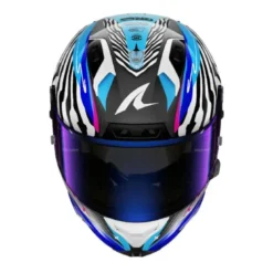 Casco Integrale Shark Aeron Speed-Fancy Carbon Bianco Blu Lucido