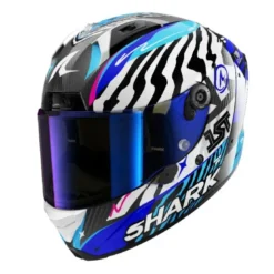 Casco Integrale Shark Aeron Speed-Fancy Carbon Bianco Blu Lucido
